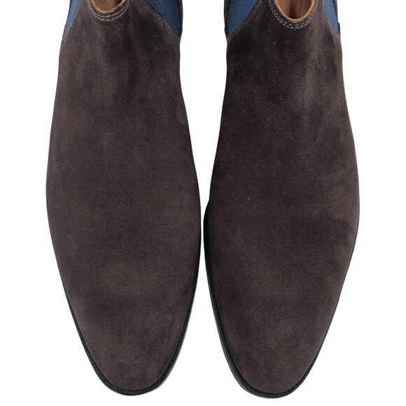 Crockett & Jones England Brown Navy Suede Chelsea Boots Mens Size 9E Dress Shoes - Picture 2 of 12